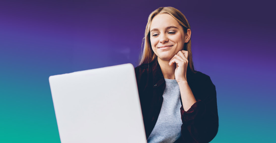 Woman Using Event Ticketing System on Her Laptop